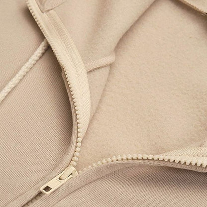 Damen Herbst/Winter Reißverschluss-Kapuzenpullover
